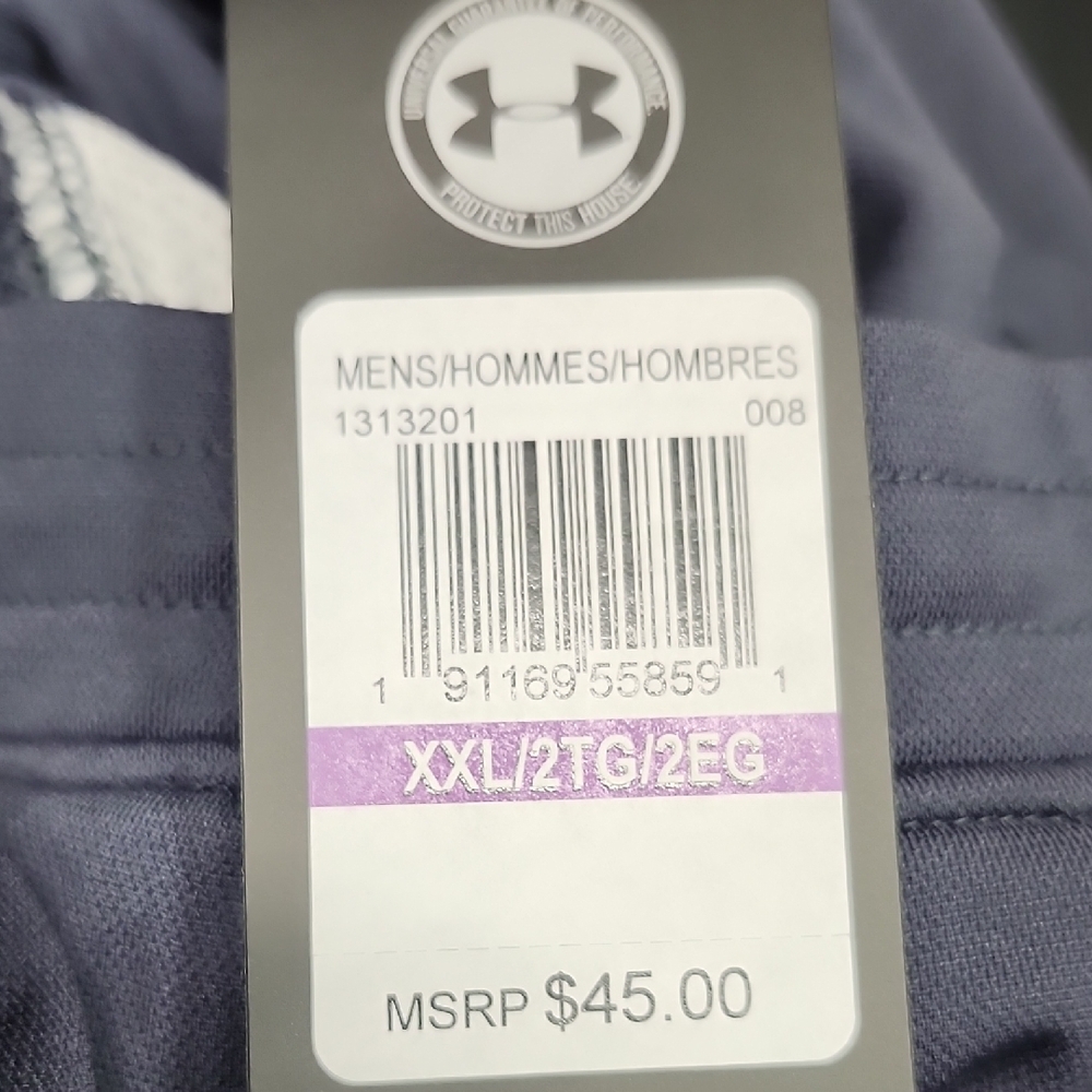 Under Armour Men's Navy Joggers with White Accents - Picture 7 of 8
